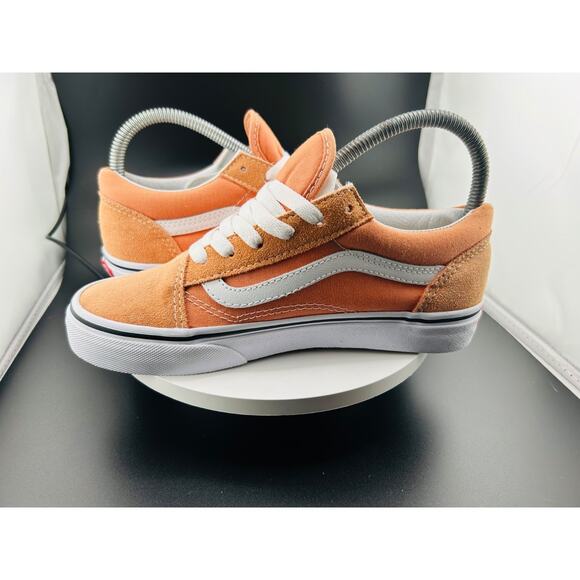 Vans Old Skool Shoes Peach/White Canvas Skate Sneakers 508357 Sz 4 - Picture 5 of 6